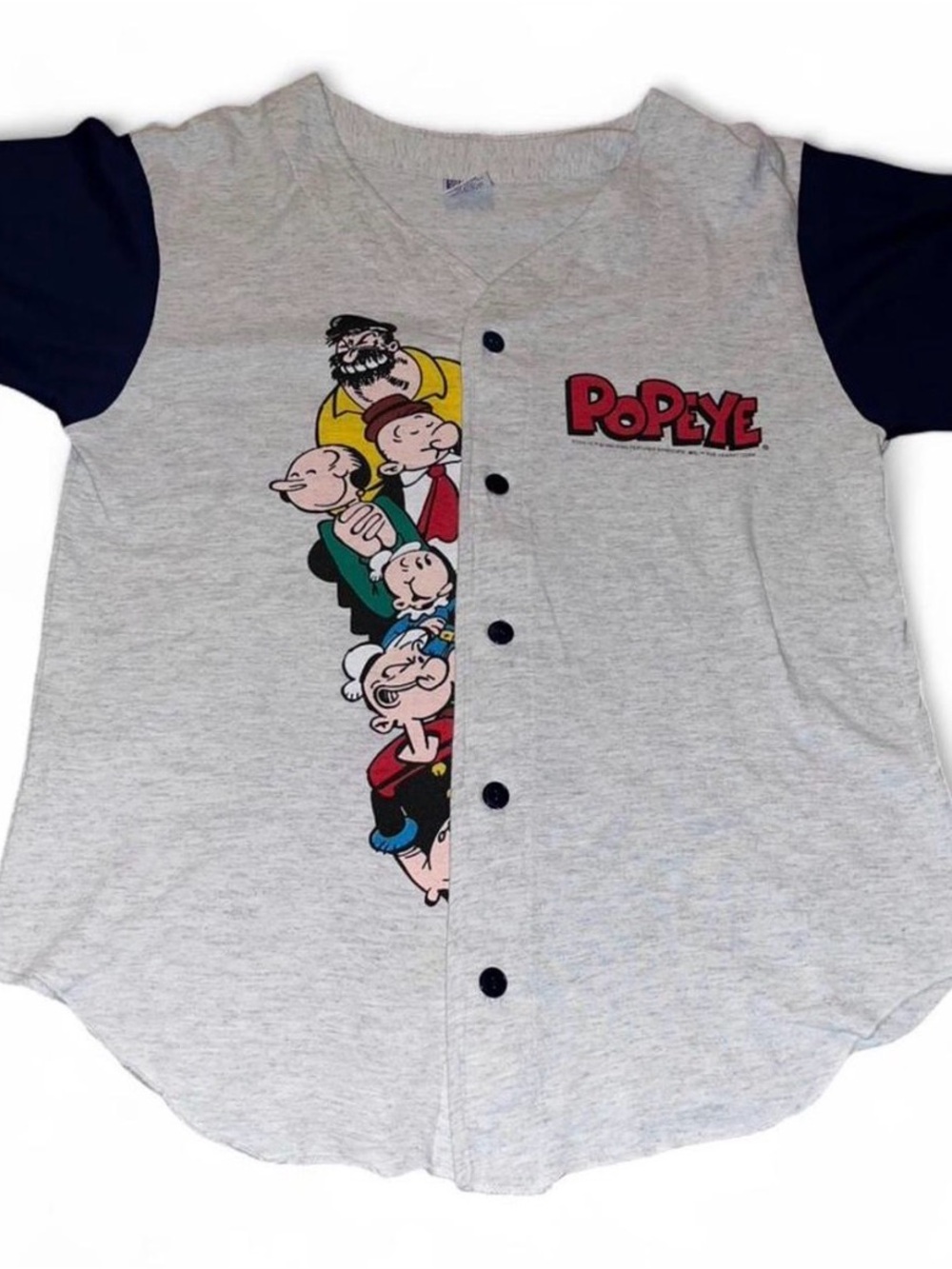 Men’s Vintage Freeze 90s Popeye T-Shirt Baseball Jersey Sz L